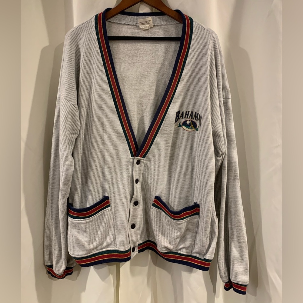 Vintage Ocean Breeze Bahamas‎ Cardigan Made In USA